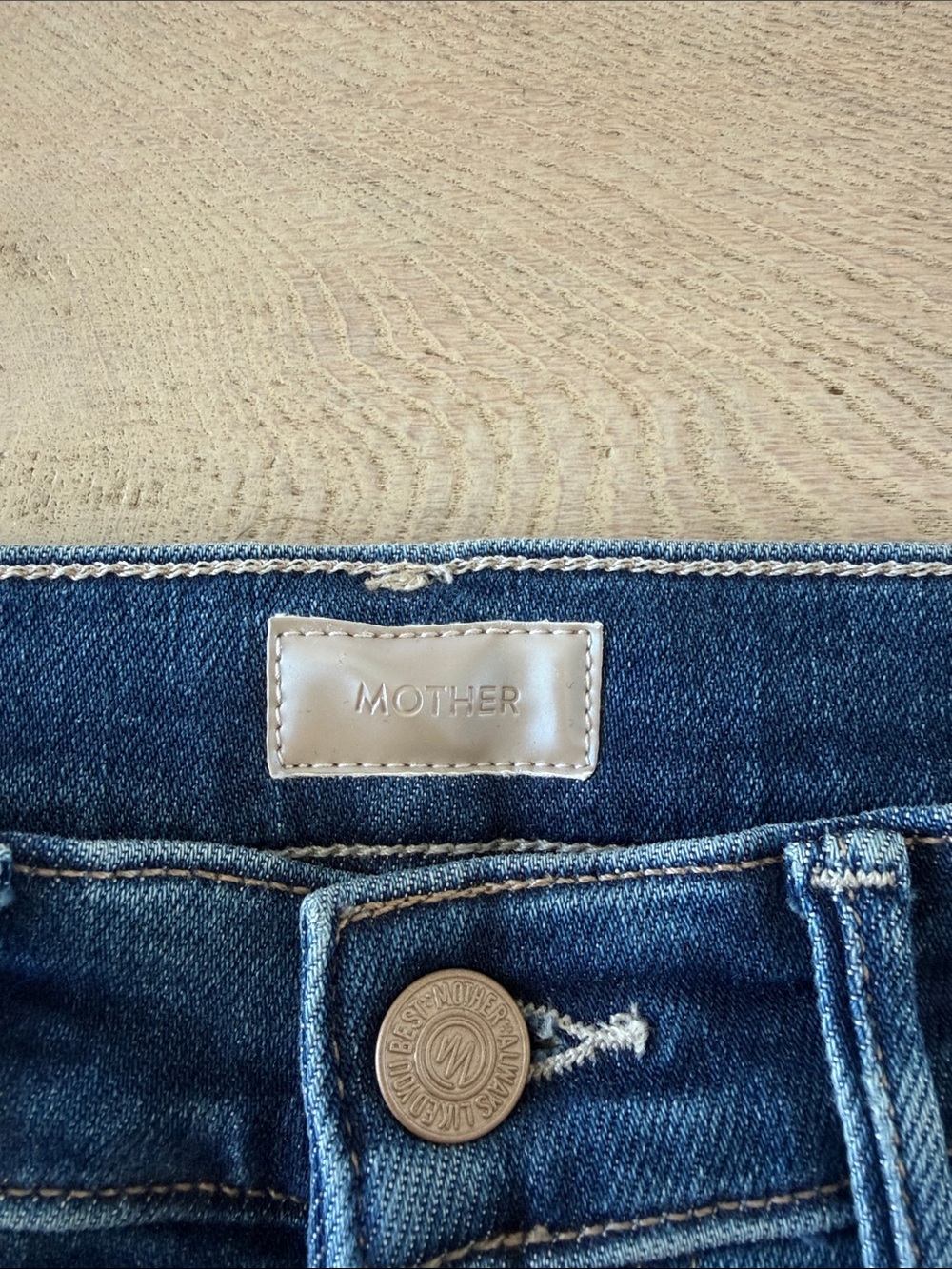 MOTHER Blue High-Rise Flare Jeans with Frayed Hem - Picture 2 of 6